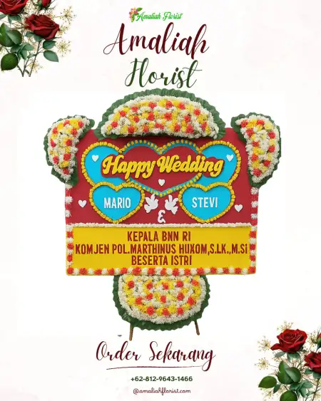 Papan Bunga Pernikahan Cimara